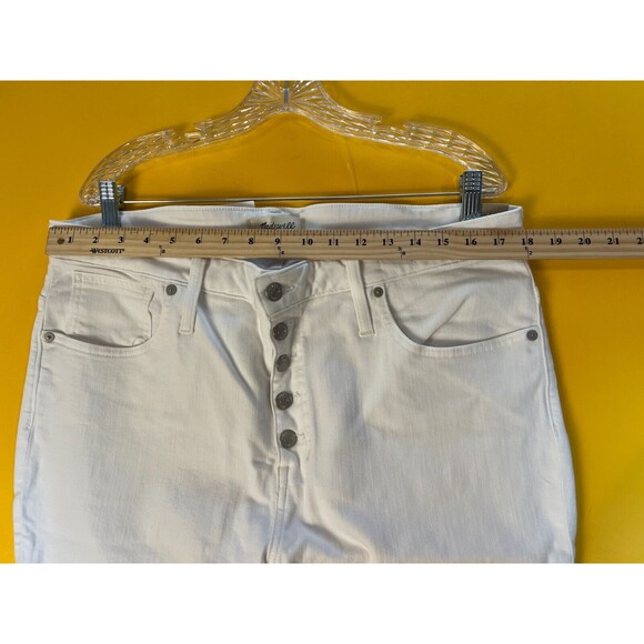 Madewell Taller Mid Rise Skinny Jeans Womens 34 Pure White Denim Button Up NWT - Picture 5 of 10
